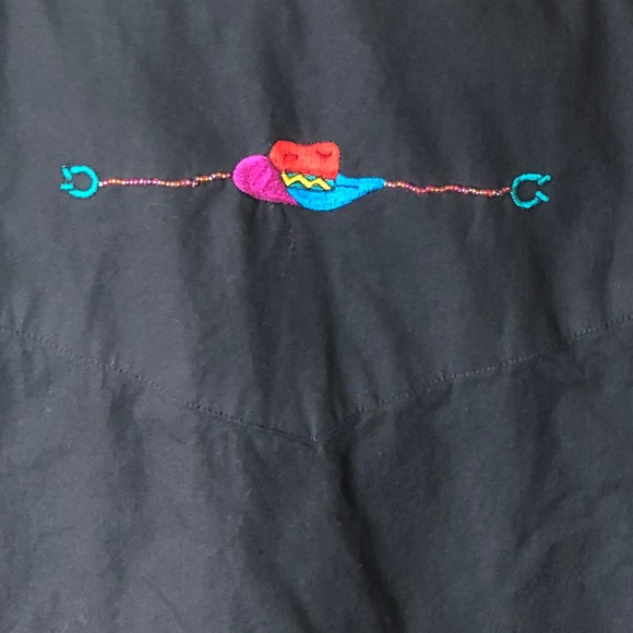 VTG Side Saddle Embroidered Western Button-down Shirt Copyright 1992 Sz M - Picture 12 of 13